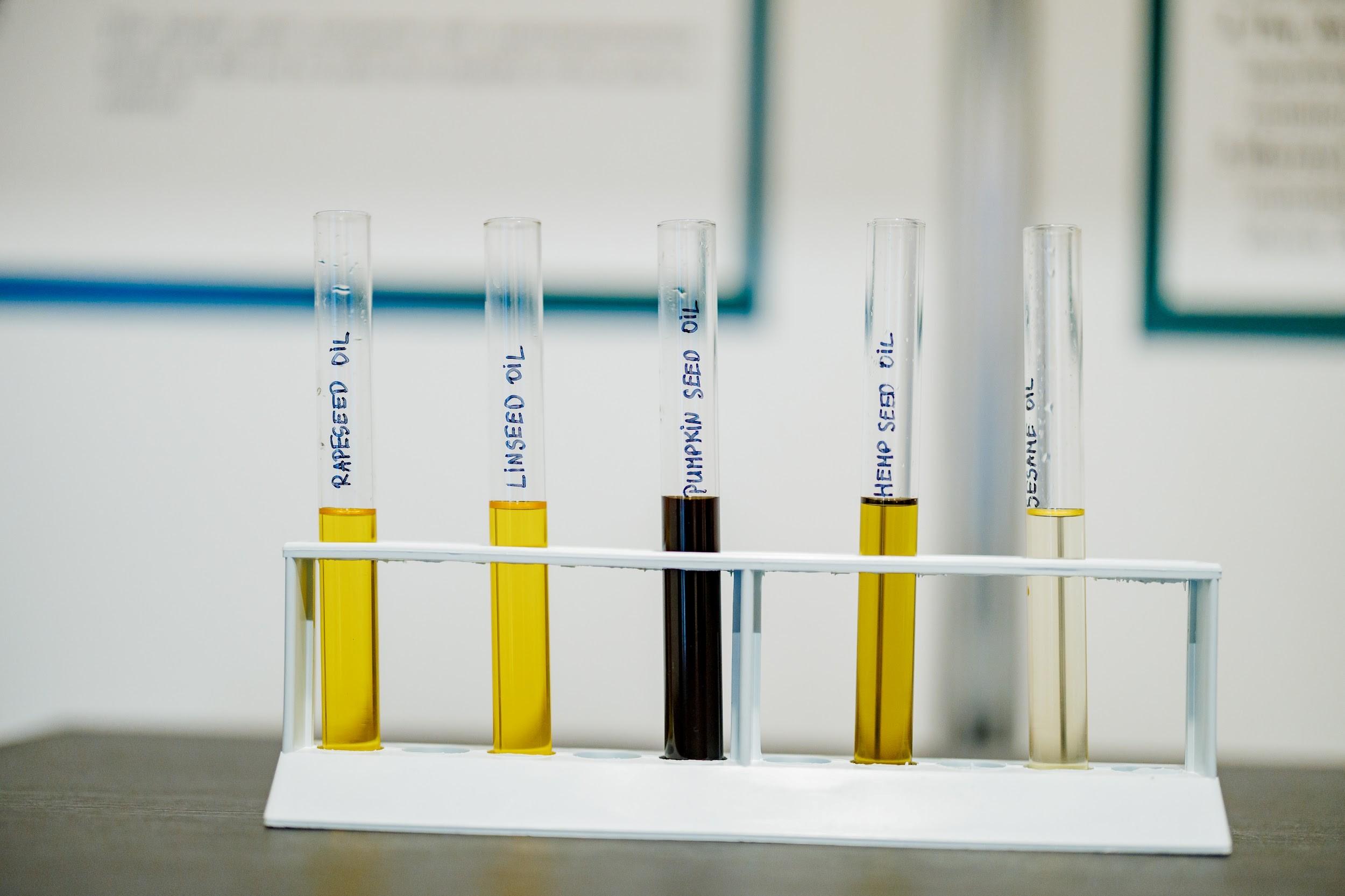 Plant oils used in the research project