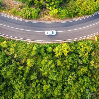 Car and road in nature
