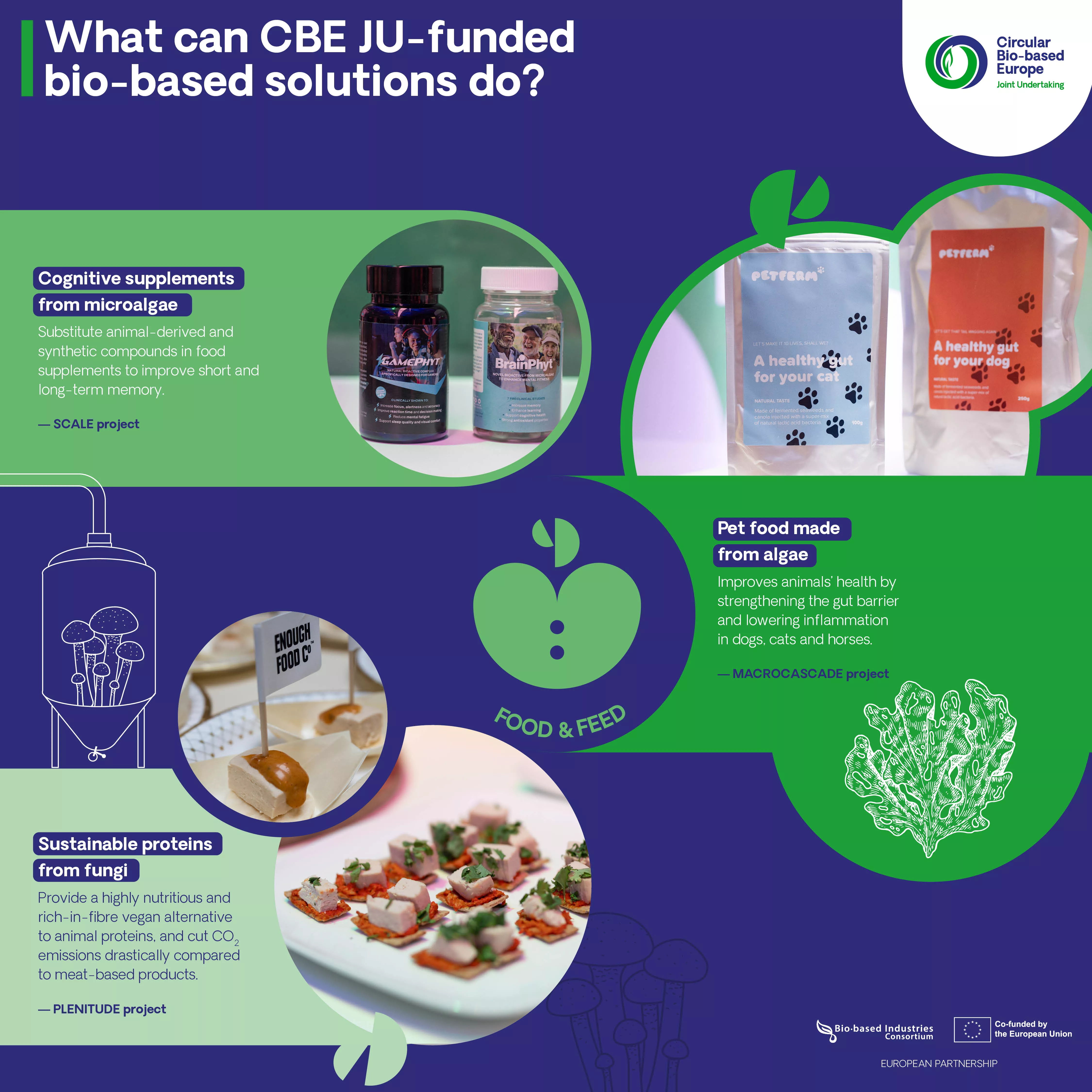 What can CBE JU-funded bio-based solutions do? Food & feed