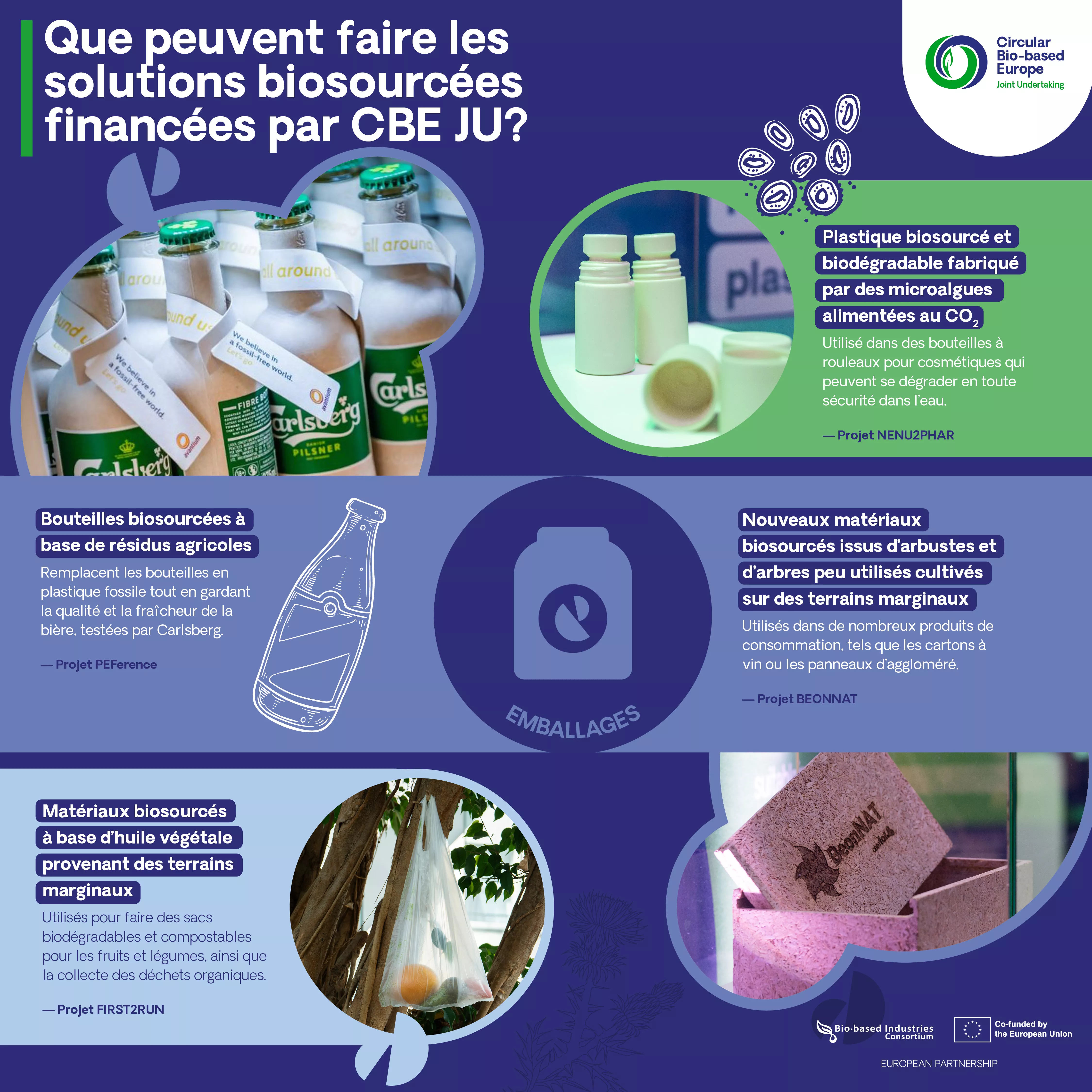 Que peuvent faire les solutions biosourcées financées par CBE JU? 5