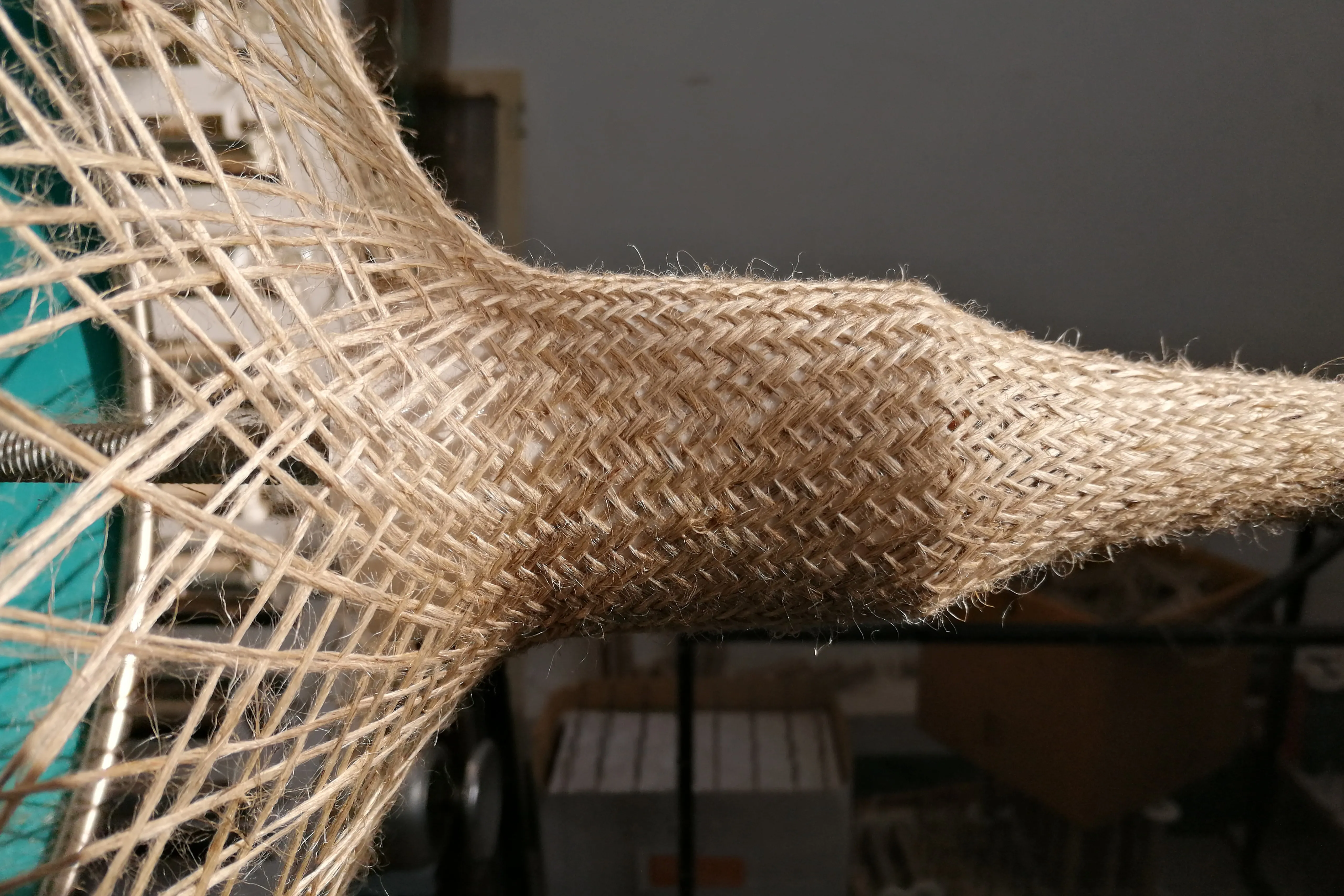Braiding of hemp roving.