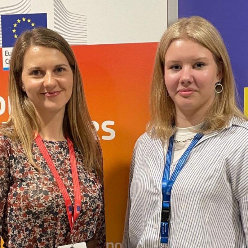 Elisa meets with Katrin Jõgi the Bioeconomy youth ambassador and Sustainability Manager at fibenol