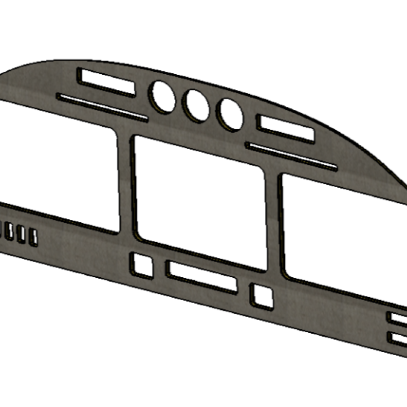 A cockpit dashboard panel for electric aircraft made from a layered epoxy/hemp panel with an aerospace-grade foam core.